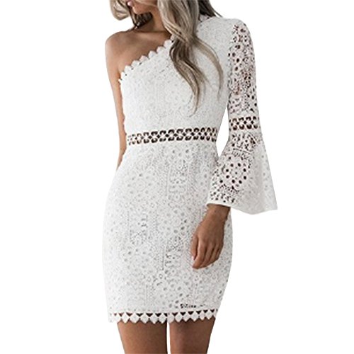 Mujer Vestido Elegante Casual Dress Manga Larga con Vestidos de Manga Larga y Falda de Encaje Sexy para Damas Primavera Vestidos Fiesta Coctel Vestidos Playa Mujeres riou