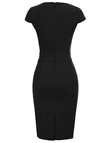 Mujer Vestido Lápiz de Oficina Elegante Mangas Cortas Ajustado 2XL CL010867-1