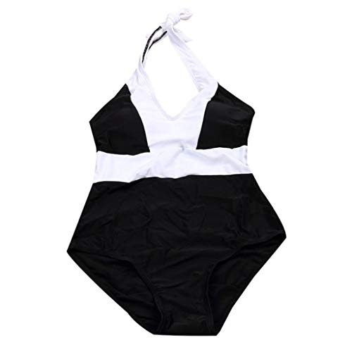 Mujeres bañador Cuello en V de Halter Monokini Sexy Push up banadores bañador Mujer Trajes de baño brasileños Bikinis Blanco XL
