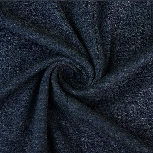 Mujeres Casual Cuello en V Nudo Cruzado pulóver Color sólido Suelta cómoda Camisa Blusa de Manga Larga (Azul, S)