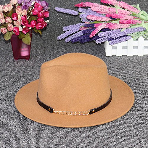 Mujeres Chicas Modernos Otoño Invierno Retro Sombreros Fedora Sombreros Trilby Color Camello