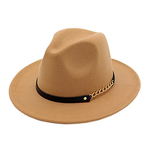 Mujeres Chicas Modernos Otoño Invierno Retro Sombreros Fedora Sombreros Trilby Color Camello