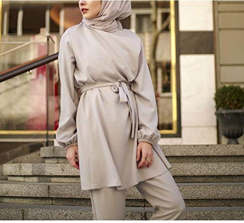 Mujeres Musulmanas árabes/Chica Moda Manga Larga Tops + Pantalones Traje de 2 Piezas