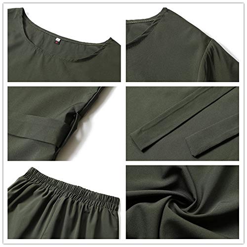 Mujeres Musulmanas árabes/Chica Moda Manga Larga Tops + Pantalones Traje de 2 Piezas