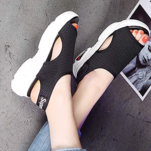 Mujeres Sandalias de Moda de Verano al Aire Libre Transpirable Zapatos Ligeros Femeninos Slingback cuñas Plataforma Sandalias Deportivas