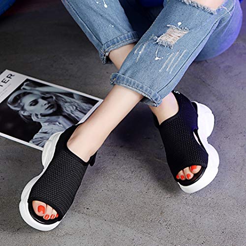 Mujeres Sandalias de Moda de Verano al Aire Libre Transpirable Zapatos Ligeros Femeninos Slingback cuñas Plataforma Sandalias Deportivas