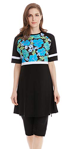 Mujeres Trajes de baño Musulmán Traje de baño Hijab Conjuntos de natación Modest Swimwear Surfing Suit (2, S)