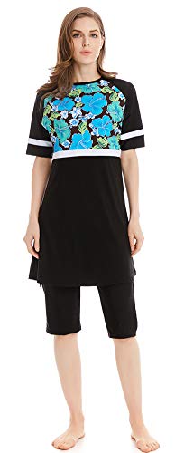 Mujeres Trajes de baño Musulmán Traje de baño Hijab Conjuntos de natación Modest Swimwear Surfing Suit (2, S)