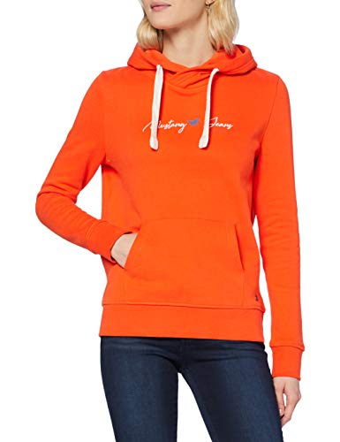 mustang Bella H Front AW Sudadera con Capucha, Naranja, M para Mujer