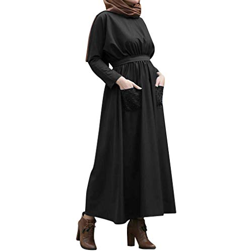 Musulmán Islámica Abaya,Ropa Muslmana Mujer Maxi Vestidos Color Sólido con Perlas Elegante Dubai Turquia de Verano Árabe Kaftan Vestidos Sueltos Oriente Medio Estilo Étnico