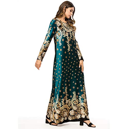 Musulmán Islámica Abaya,Ropa Muslmana Mujer Maxi Vestidos Largos con Estampado Boutique Dubai Turquia de Verano Árabe Kaftan Oriente Medio Estilo Étnico Casual Moda Faldas Vestidos
