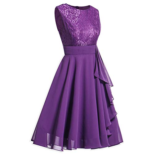 MVPKK Vestidos de Fiesta Mujer Elegante Cortos Vestido Formal sin Mangas para Mujer Vestido Largo de Encaje de Dama de Honor de Boda de señoras Vestido de Noche