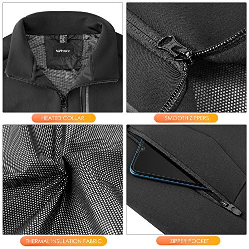 MVPower Chaleco Térmico Electrico para Hombre y Mujer, Chaleco Calefactable de Carga USB para Cuello, Espalda y Estómago, 3 Niveles de Temperatura, para Actividades al Aire Libre en Invierno