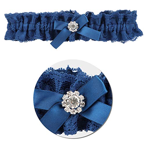 MWOOT Liga para Novia Azul, Liga Nupcial Elástica, Accesorios de Vestidos de Novia Regalo de Boda de la Novia para el Banquete de Boda