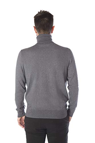 MY BASIC Jersey básico Cuello Cisne de Algodon-Cachemira para Hombre (XXL, Gris Oscuro)