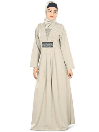 MyBatua gris islámico formal y ocasiones usan maxi abaya burqa AY-329 (2XL)
