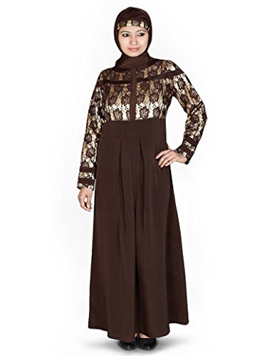 MyBatua musulmanes formal y elegante partido desgaste marrón maxi abaya burqa AY-144 (M)