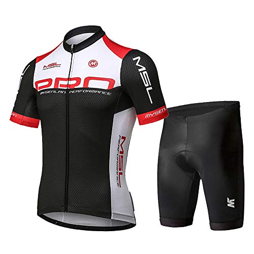 Mysenlan Hombre Jersey de Ciclismo Maillot Ropa Manga Corta para Bicicleta Verano Cycling Conjunto con Pantalones Cortos