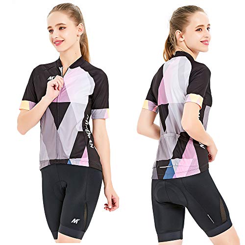 Mysenlan Maillot de Ciclismo Mujer Camiseta Manga Corta Jersey Ropa para Bicicleta Verano MTB Camisa