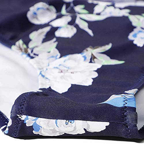 N / B Moda Patrón Floral Traje de baño Conjunto Honda Bikini Mujer Separar Dos Piezas Cintura Alta Push Up el Verano Playa Natacion Sol Voleibol Vacaciones Talla Grande