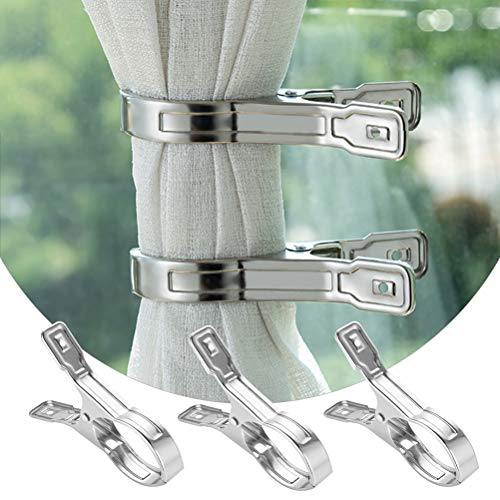 “N/A” 10 Pinzas para Toallas de Playa de Acero Inoxidable Pinzas para Ropa Grandes, para la Ropa Diaria Pinzas para Colgar Resistentes al Viento para Ropa Pesada (14 cm)