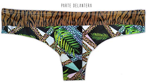 "N/A" Braga Bikini Traje de baño de Mujer/Corte brasileña sin Costuras Corte Laser/Ropa Moda Mujer (Tigre, S-M)