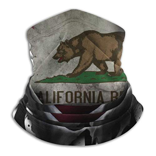 N/A Bufanda De Media Cara,California Historic Bear Flag Pull Apart Headband Bufanda, Cálida Y Multifuncional Banda De Sudor para Correr Adulto,25X30Cm