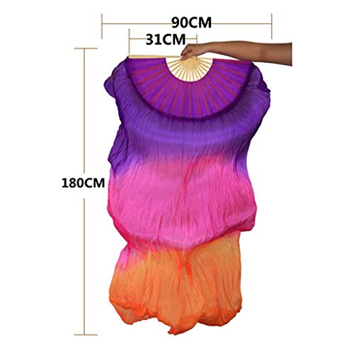 #N/A/a 1 Par de Danza Del Vientre, Velo, Arte Popular, Velo de Baile Chino, Rendimiento de Seda - Vino rojo, unico