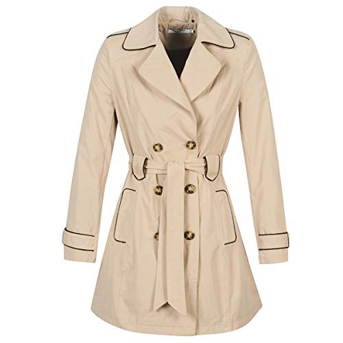 Naf Naf Menk12 Gabardina, Beige (Trench 1585), 38 para Mujer