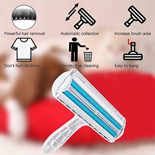 NALCY Cepillo Quitapelusas, 2 Pcs Quitapelos para Mascotas, Cepillo para Mascotas, Cepillo de Limpieza Removedor de Pelaje para Gatos y Perros, para Alfombras, Ropa y Sofá (Azul, Rojo)
