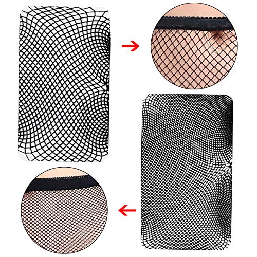 NATUCE 4 Pares de Medias de Rejilla, Mujeres Elástico Medias de Cintura Alta, Rejilla de Calcetines Medias de Malla Pantimedias, Negro