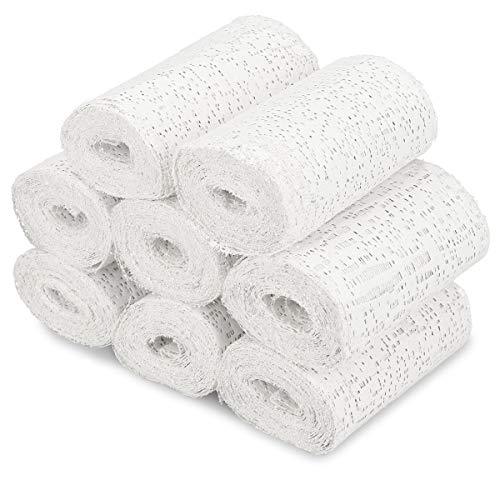 Navaris 8 Vendas de yeso - 8x Venda de escayola para modelado - Vendaje ideal para hacer moldes de cuerpo y arte creativo - Vendas de 15x300CM
