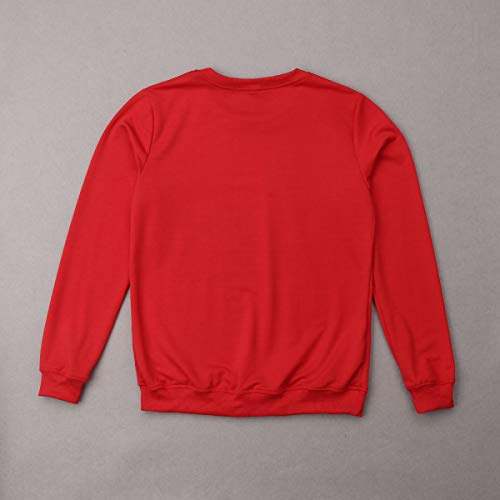 Navidad Sudadera sin Capucha Familiar Disfraz de Padres e Hijos Camiseta de Manga Larga con Patrón de Reno Top Sweatshirt de Cuello Redondo Ropa de Familia Invierno para Fiesta Navidad Casual