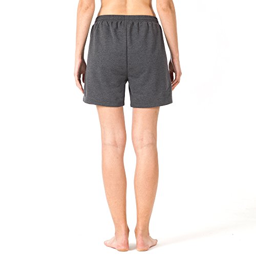 NAVISKIN Pantalones Cortos 5" Deportivos para Mujeres Bolsillos Elástico Transpirable Ligero Training Running Fitness Yoga Pilates Gris XXL