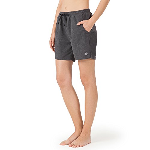NAVISKIN Pantalones Cortos 5" Deportivos para Mujeres Bolsillos Elástico Transpirable Ligero Training Running Fitness Yoga Pilates Gris XXL