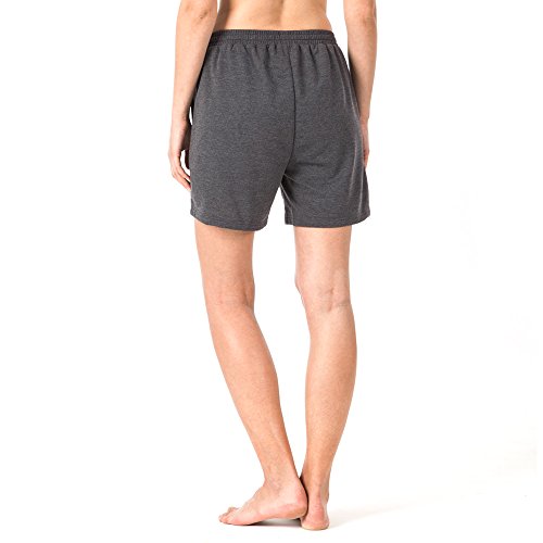 NAVISKIN Pantalones Cortos 5" Deportivos para Mujeres Bolsillos Elástico Transpirable Ligero Training Running Fitness Yoga Pilates Gris XXL