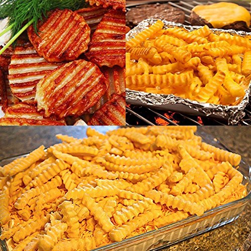 Ndier Cuchillo Corrugado Vegetal, Cuchillo Corrugado de Acero Inoxidable para Cortar Patatas, Cuchillo de Cocina de Acero Inoxidable