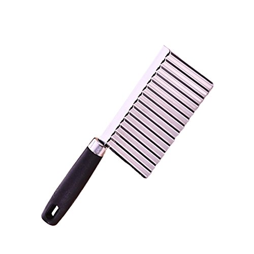 Ndier Cuchillo Corrugado Vegetal, Cuchillo Corrugado de Acero Inoxidable para Cortar Patatas, Cuchillo de Cocina de Acero Inoxidable