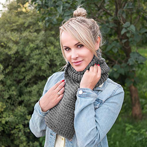 Needle It - Kit completo para tejer lana principiantes - Bufanda de lana - Idea de regalo (Gris)