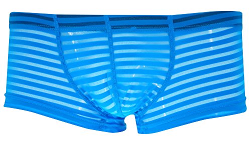 Neiyiku Bóxer Hombre Invisible Shorts Nylon Transpirable Cómodo Ropa Interior Transparente Suave Talla 38-40 Azul