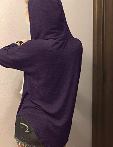 Nekosi Tie Dye Hoodies - Sudadera de manga larga para mujer 2 morado XL