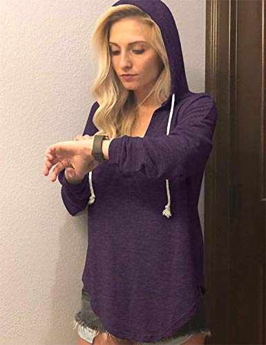 Nekosi Tie Dye Hoodies - Sudadera de manga larga para mujer 2 morado XL