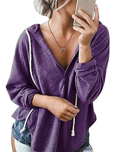 Nekosi Tie Dye Hoodies - Sudadera de manga larga para mujer 2 morado XL