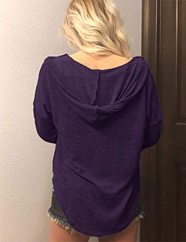 Nekosi Tie Dye Hoodies - Sudadera de manga larga para mujer 2 morado XL