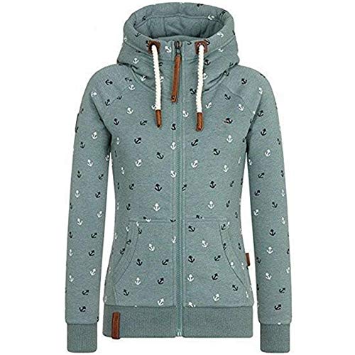 Newbestyle - Sudadera de manga larga con capucha para mujer verde XL