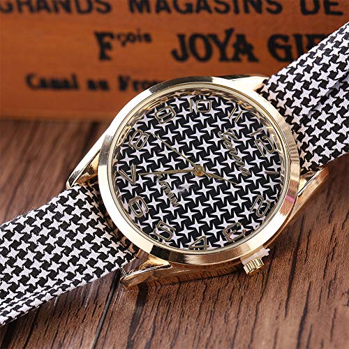NICEWL Reloj De Pulsera para Mujer, Esfera Clásica De Vidrio Hecha A Mano, Pulsera De Banda De Bufanda De Cuarzo, Correa De Pulsera De Moda Deportiva, Accesorios De Reloj De Decoración Unisex,Negro