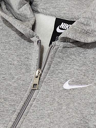Nike 619069-010 - Sudadera con capucha para niños, color Gris (Dk Grey Heather/White), talla XL (talla del fabricante: 13-15 años/158-170 cm)