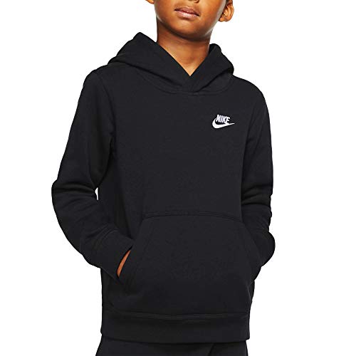 NIKE B NSW Club Po Hoodie Sweatshirt, Niños, Black/ White, S