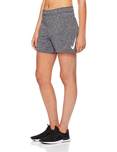 Nike Dry Swoosh 933685, Pantalones Cortos para Mujer, Gris (Black/White/010), L