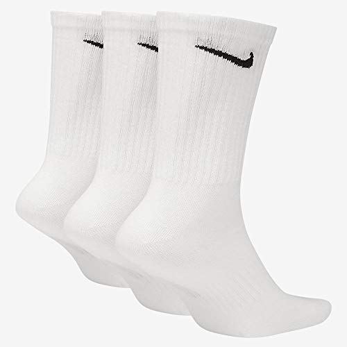 Nike Everyday Lightweight Crew Trainings Socks (3 Pairs), Calcetines Hombre, Blanco (white/Black), 46–50 (Talla del fabricante: XL)